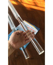 Mica cây tròn đặc phi 200mm, 25mm - Ống mica tròn đặc trong suốt.