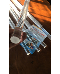 Mica cây tròn đặc phi 90mm, 95mm - Ống mica đặc trong suốt chất lượng.