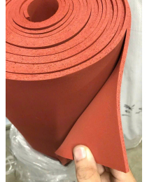 Tấm silicone xốp đỏ dày 10mm khổ 1000mm chất lượng.